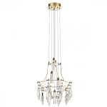 Люстра подвесная из металла с хрустальными подвесками прозрачного цвета Quasar 41 варинант исполнения - 5 | Loft Concept в Воронеже