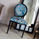 Стул из массива бука бирюзовый с изображением птиц в саду Turquoise Chinoiserie Bird Chair варинант исполнения - 5 | Loft Concept в Воронеже