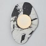 Бра с каменным черно-белым основанием и плафоном из стекла Shaw Marble Lighting варинант исполнения - 1 | Loft Concept в Воронеже