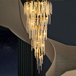 Люстра многоярусная с каркасом из металла и прозрачными подвесками FAIRYTREE Light варинант исполнения - 2 | Loft Concept в Воронеже