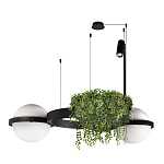 Подвесной светильник с 2-мя шарообразными плафонами и цилиндрическим спотом Light of Еyes варинант исполнения - 4 | Loft Concept в Воронеже