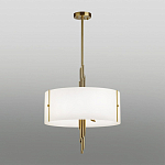 Люстра на штанге с белым круглым плафоном на бронзовом основании с вертикальным декором из металлических трубок Sohne варинант исполнения - 2 | Loft Concept в Воронеже