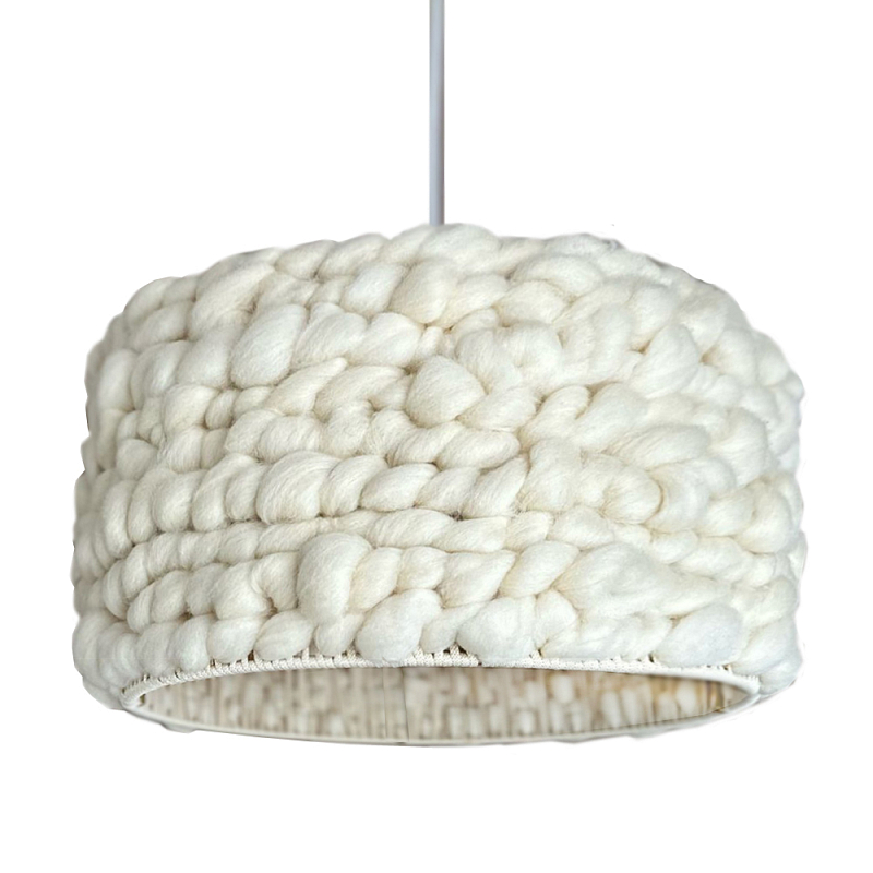Вязаный шерстяной светильник Knitted wool lamp Cylinder Молочный Вязаный шерстяной светильник Knitted wool lamp Cylinder Молочный в Воронеже | Loft Concept