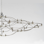 Люстра подвесная с тонкой металлической конструкцией цвета хром Quasar варинант исполнения - 3 | Loft Concept в Воронеже