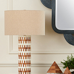 Настольная лампа с узором вдоль колоннообразного основания Brick Surface варинант исполнения - 4 | Loft Concept в Воронеже