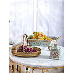 Блюдо прямоугольное из голубого фарфора с ручками и рисунком птиц и цветов Blue Garden варинант исполнения - 5 | Loft Concept в Воронеже