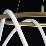 Люстра подвесная круглая золотого цвета с белыми изогнутыми световыми линиями Luke Lampco Tracer Lamp варинант исполнения - 10 | Loft Concept в Воронеже