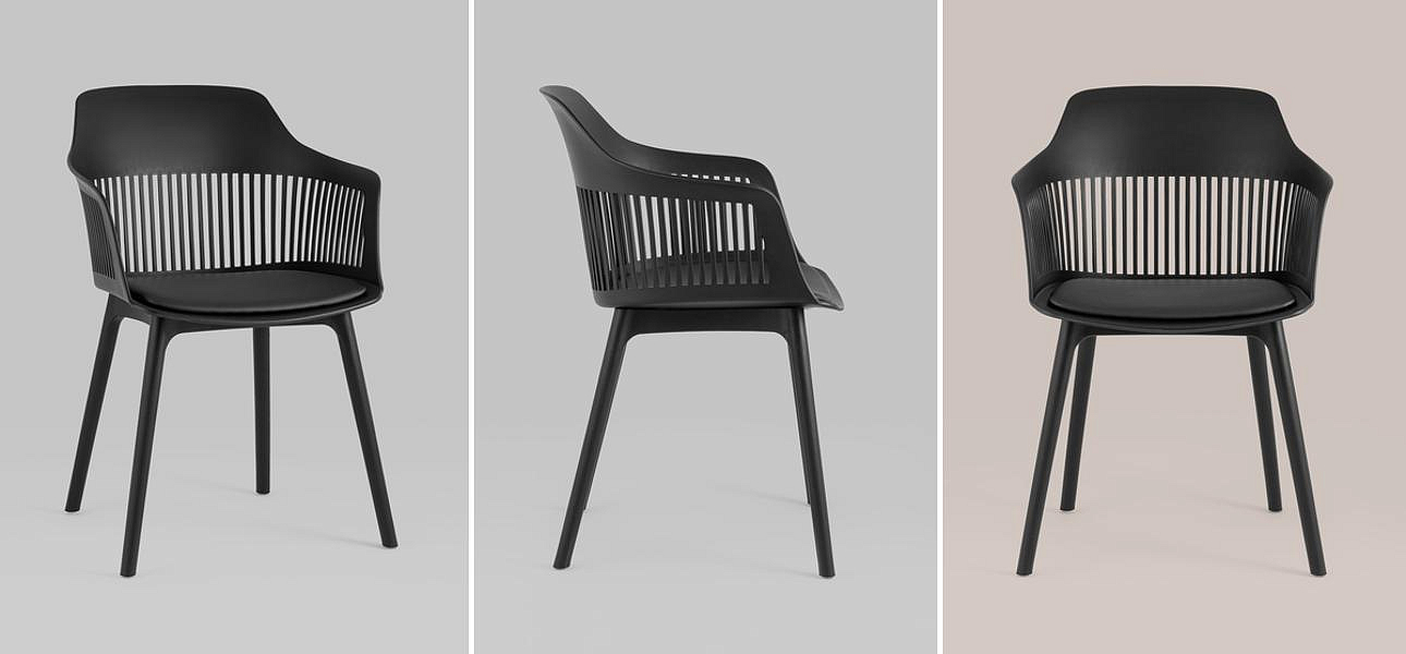 Стул Crocus Chair Черный цвет Велюровая подушка Стул Crocus Chair Черный цвет Велюровая подушка - Loft-Concept в Воронеже