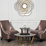 Стол журнальный коричневый на золотом основании Symphony of the Earth варинант исполнения - 2 | Loft Concept в Воронеже