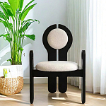 Стул черный из дерева с круглой спинкой Chair in Neoclassical Style варинант исполнения - 2 | Loft Concept в Воронеже