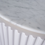 Тумба под телевизор белая овальная с мраморной столешницей Thoroughbass варинант исполнения - 3 | Loft Concept в Воронеже