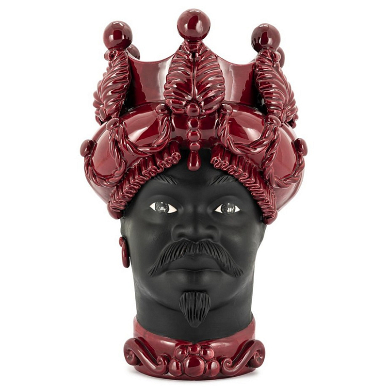 Ваза Vase Moro Man Baroque Burgundy Черный Бургундский красный Ваза Vase Moro Man Baroque Burgundy Черный Бургундский красный в Воронеже | Loft Concept