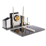 Настольный письменный набор из мрамора и змеевика с гербом России Marble Accessory варинант исполнения - 2 | Loft Concept в Воронеже