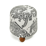 Пуф Wakonda с Круглыми ножками Черно-Белый орнамент варинант исполнения - 2 | Loft Concept в Воронеже