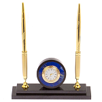 Часы настольные с двумя ручками из натурального камня Stone Clock варинант исполнения - 4 | Loft Concept в Воронеже