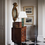 Настольная лампа на основании из зеленого мрамора с белым абажуром Noelia Green варинант исполнения - 5 | Loft Concept в Воронеже