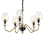  Люстра с 5-ю стеклянными плафонами в форме бокалов и угловыми кронштейнами Elstead Lighting варинант исполнения - 1 | Loft Concept в Воронеже