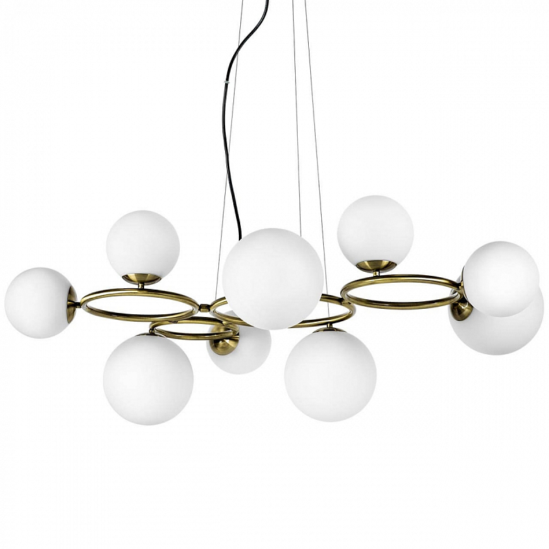 Люстра Bubbles on 4 Rings Chandelier Белый Латунь Люстра Bubbles on 4 Rings Chandelier Белый Латунь в Воронеже | Loft Concept