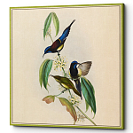 Постер на холсте с изображением птиц и цветов Blooming Birds Poster варинант исполнения - 4 | Loft Concept в Воронеже