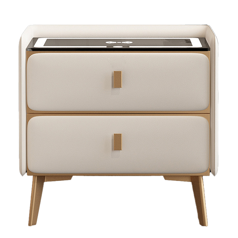 Умная прикроватная тумбочка c зарядкой для телефона Nightstand Smart Молочный Серый Терракотовый Бежевый в Воронеже | Loft Concept 