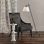 Торшер с черным наклонным корпусом и конусовидным абажуром Black Tripod варинант исполнения - 5 | Loft Concept в Воронеже