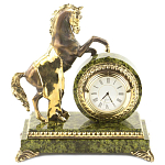 Часы настольные бронзовые с декором в виде коня Horse Stone Clock варинант исполнения - 3 | Loft Concept в Воронеже