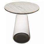 Кофейный столик с прозрачным основанием и столешницей с мраморным узором Transparent Base варинант исполнения - 1 | Loft Concept в Воронеже