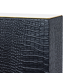 Настольная лампа с черным основанием из текстурированной кожи и белым абажуром Noir Allure  варинант исполнения - 3 | Loft Concept в Воронеже