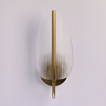 Бра с изогнутым рельефным плафоном Textured Glass варинант исполнения - 3 | Loft Concept в Воронеже