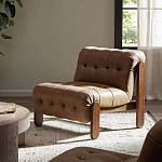 Кресло с деревянным каркасом и обивкой из кожи Medieval Furniture варинант исполнения - 2 | Loft Concept в Воронеже