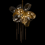 Люстра подвесная со стеклянными плафонами из дымчатого и золотистого с шестью вертикальными подвесками Gilded Mirage  варинант исполнения - 4 | Loft Concept в Воронеже