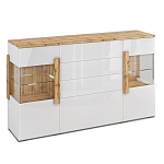 Комод с белым глянцевым фасадом с 2-мя дверцами и ящиками Grace of Furniture  варинант исполнения - 1 | Loft Concept в Воронеже