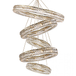 Вертикальная Многоярусная композиция из круглых Хрустальных светильников Elizabeth Золото варинант исполнения - 1 | Loft Concept в Воронеже