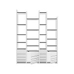 Стеллаж прямой ассиметричный с полками и 4-мя дверцами ARYA BOOKCASE WHITE варинант исполнения - 1 | Loft Concept в Воронеже