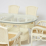 Комплект обеденный из ротанга Eloise grand white варинант исполнения - 2 | Loft Concept в Воронеже