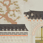 Обои ручная роспись The Art of Learning and Steps for the Flowers by Teo Yang Original colourway on Icefield India tea paper варинант исполнения - 2 | Loft Concept в Воронеже