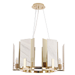 Люстра подвесная круглая с мраморными прямоугольными вставками и золотым основанием Диаметр 55 см Marble square Chandelier варинант исполнения - 2 | Loft Concept в Воронеже