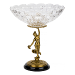 Чаша стеклянная прозрачная на бронзовой подставке с фигуркой девушки Eden Garden варинант исполнения - 1 | Loft Concept в Воронеже