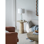 Столик приставной с круглой столешницей Textured Cream Table варинант исполнения - 6 | Loft Concept в Воронеже