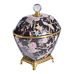 Шкатулка черного цвета с цветочной росписью Eden Garden варинант исполнения - 4 | Loft Concept в Воронеже