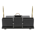 Настольный письменный набор из камня лемезит с гербом России Royal Accessory варинант исполнения - 3 | Loft Concept в Воронеже