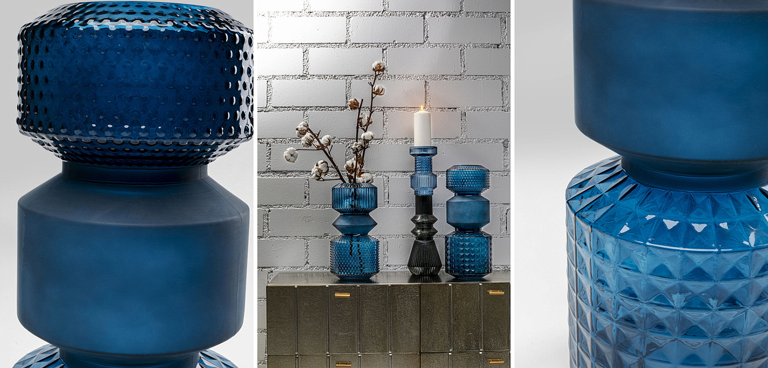 Ваза Geometric Blue Glass Vase 42 Ваза Geometric Blue Glass Vase 42 - Loft-Concept в Воронеже