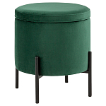 Зеленый пуф на черных ножках SANJAY варинант исполнения - 1 | Loft Concept в Воронеже