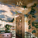 Обои ручная роспись Bamboo River Blossom Original colourway on Deep Rich Gold gilded paper with pearlescent antiquing варинант исполнения - 1 | Loft Concept в Воронеже