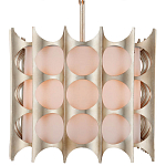 Люстра овальной формы с фактурным серебряным каркасом и тканевым абажуром Silver Honeycomb варинант исполнения - 2 | Loft Concept в Воронеже