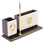 Настольный письменный набор из мрамора с часами и ручкой Marble Accessory варинант исполнения - 2 | Loft Concept в Воронеже