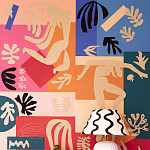 Обои ручная роспись в стиле Арт-деко Jazz Original colourway on painted silk with embroidery варинант исполнения - 2 | Loft Concept в Воронеже