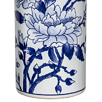 Ваза цилиндрической формы с крышкой и синим цветочным узором на белом фоне Blue & White Ornament варинант исполнения - 2 | Loft Concept в Воронеже