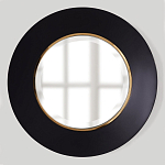 Чёрное настенное зеркало с золотым кантом Porunalia варинант исполнения - 2 | Loft Concept в Воронеже