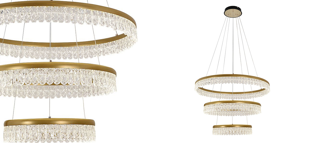 Светодиодная люстра из 3-х колец Pettico Gold Светодиодная люстра из 3-х колец Pettico Gold - Loft-Concept в Воронеже